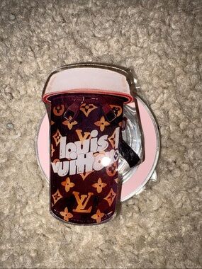 Pink & Brown Monogram Phone Grip Accessory